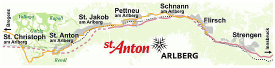 Karte Anreise Flirsch Karte Anreise Flirsch